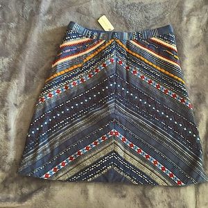 Anthropology chevron mini skirt